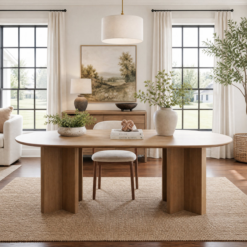 71" Modern Dining Table Set With 6 Pieces Dining Chairs