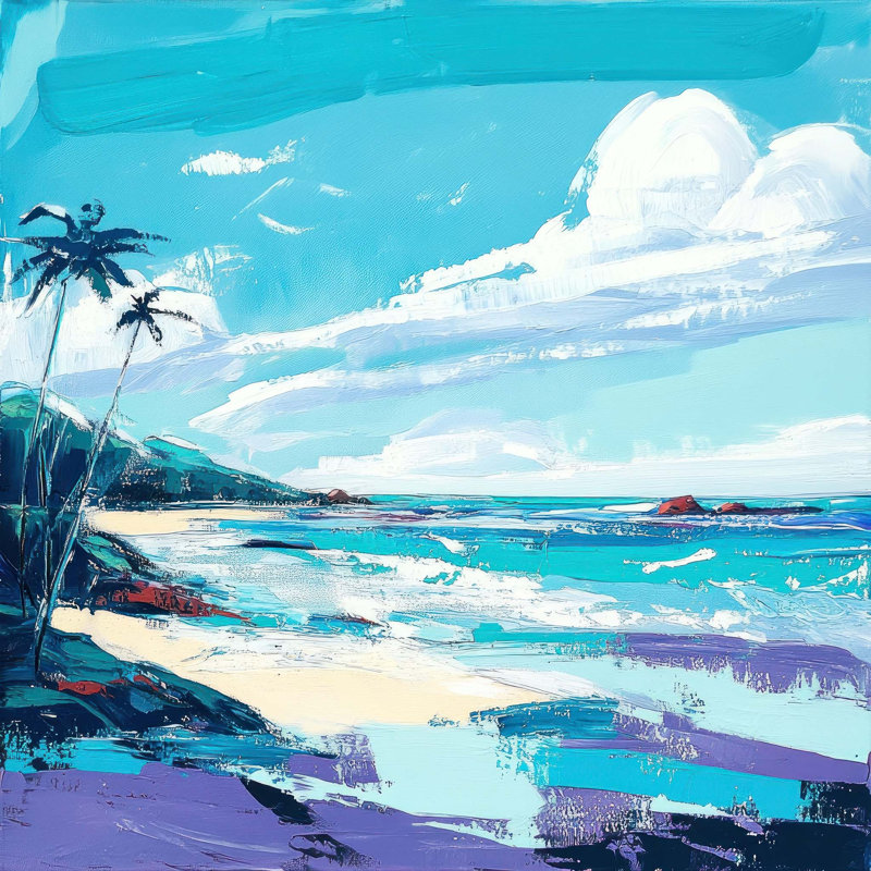 Waves & Fronds 5 - Unframed, Medium