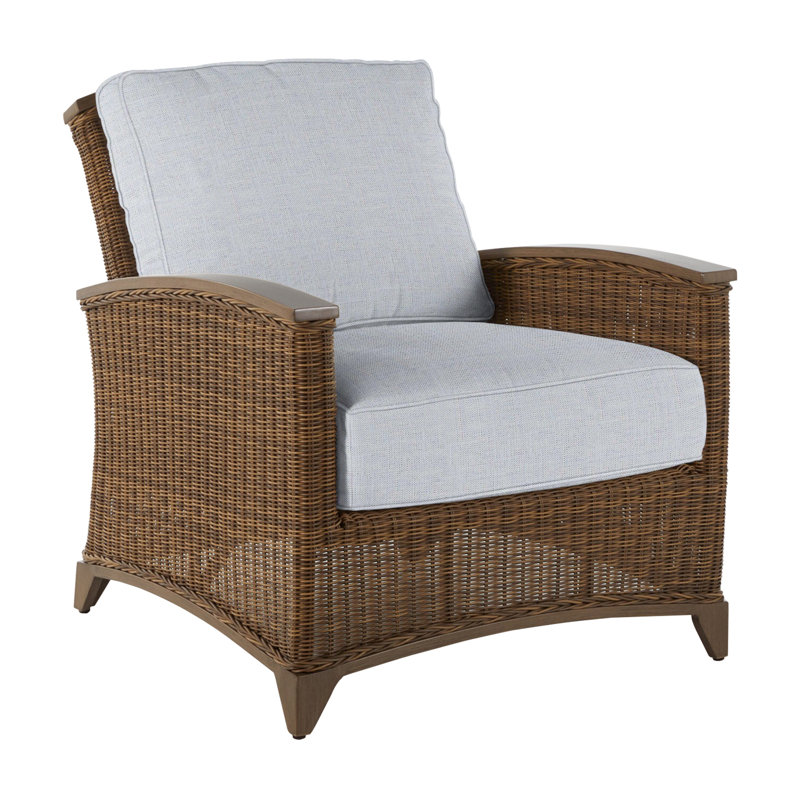 Astoria Woven Lounge Chair, Raffia/Oak, Welt, Linen Chambray