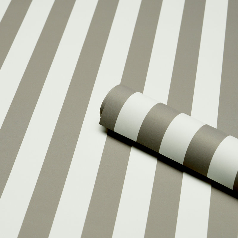 Emma Striped Wallpaper Roll, Gray
