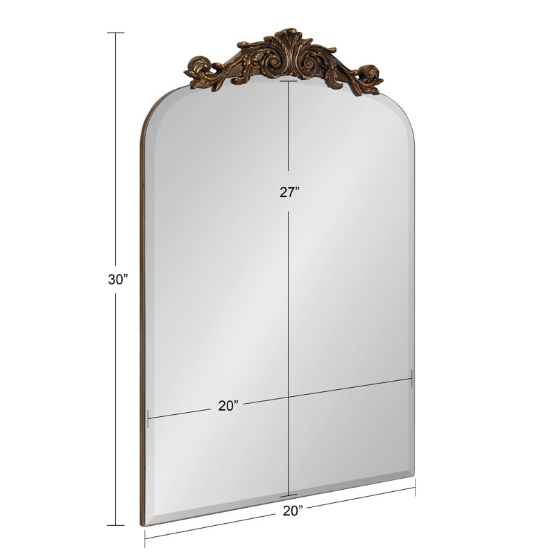 Arendahl Beveled Frameless Arch Mirror 20x30, Gold