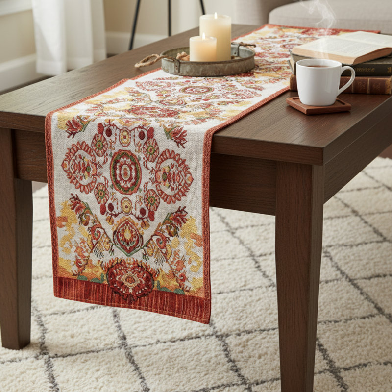 Chemin de table Paisley, L 72 po x l 1 po, Multicolore
