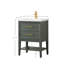 Meuble-lavabo simple 24 po avec plateau en céramique Brodnax-1755984572