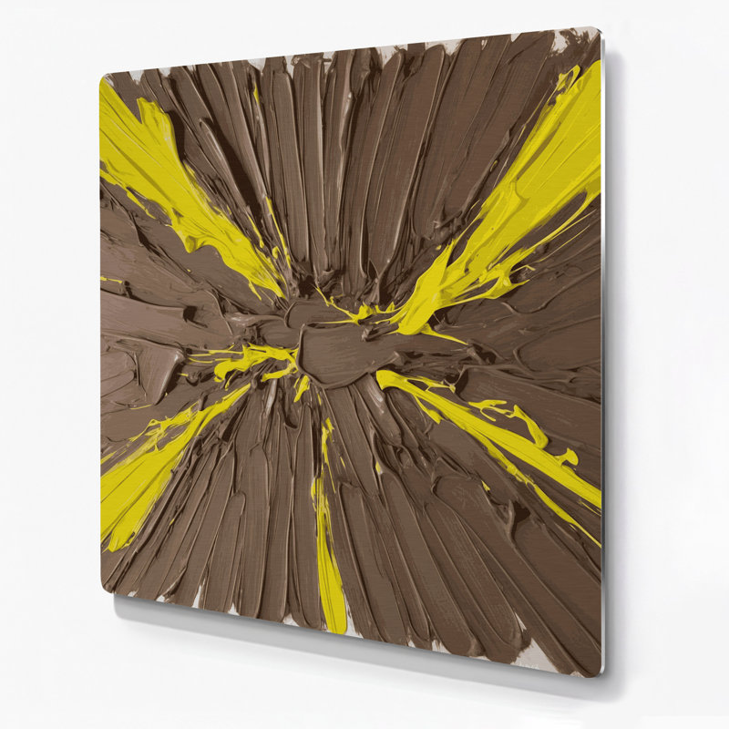 Neo Expressionism 71 Brown Metal Wall Art, 12" H x 12" W