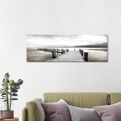 Misty Morning Dock by Mike Calascibetta - Wrapped Canvas Panoramic Gallery-Wrapped Canvas Giclée