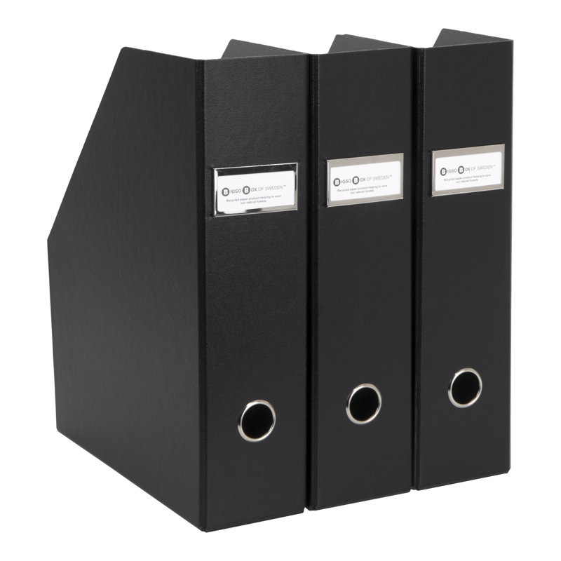 Fiona Fiberboard File Boxes, Black