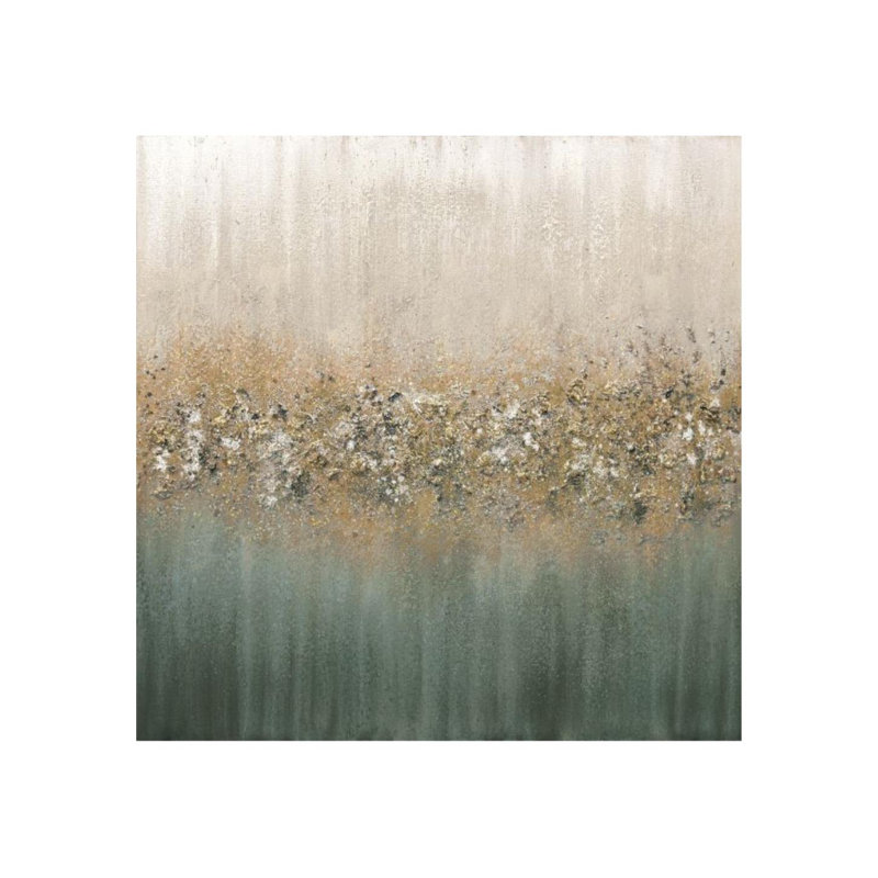 Golden Fog I Painting by Beverly Fuller, Hand Painting with Glitter