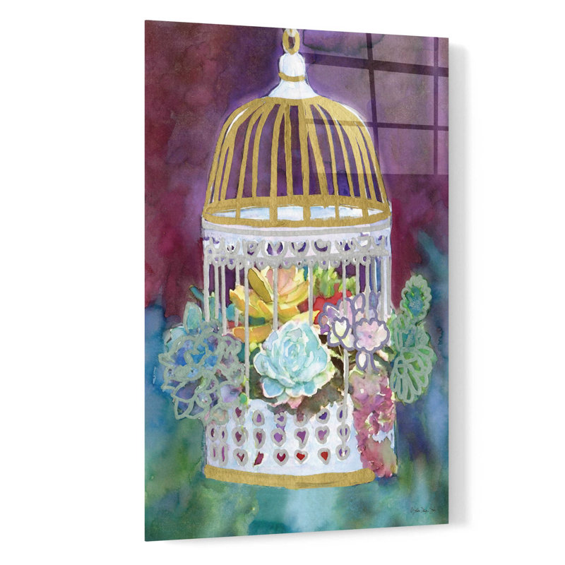 «Succulent Bird House» par Stellar Design Studio, art mural en verre acrylique, H 24 po x l 16 po x P 0,2 po