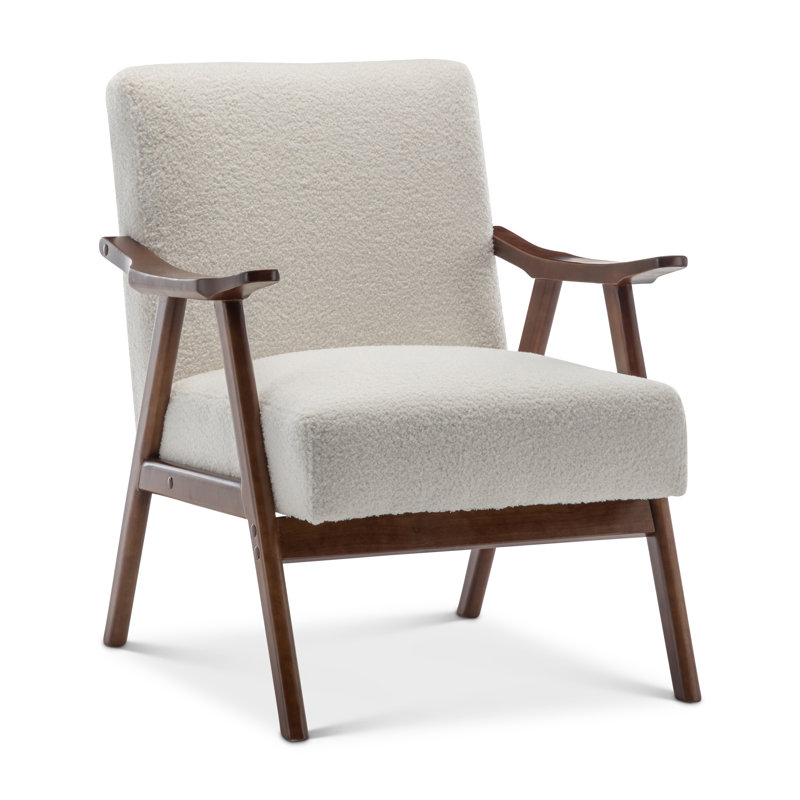Gabar 75Cm Wide Armchair, White Boucle
