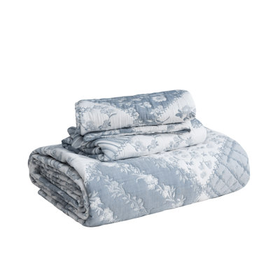 Cotton Blend Reversible Jacquard Quilt Set
