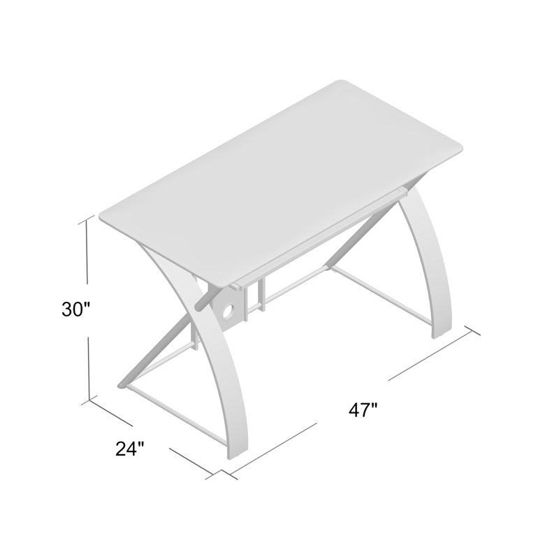 Cayuga Tempered Glass Steel Computer Desk