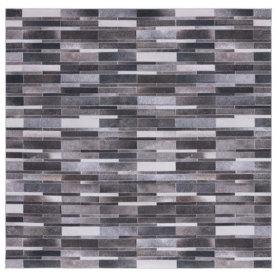 Tapis en similicuir de couleur ivoire / gris F / Hide 542 M / W