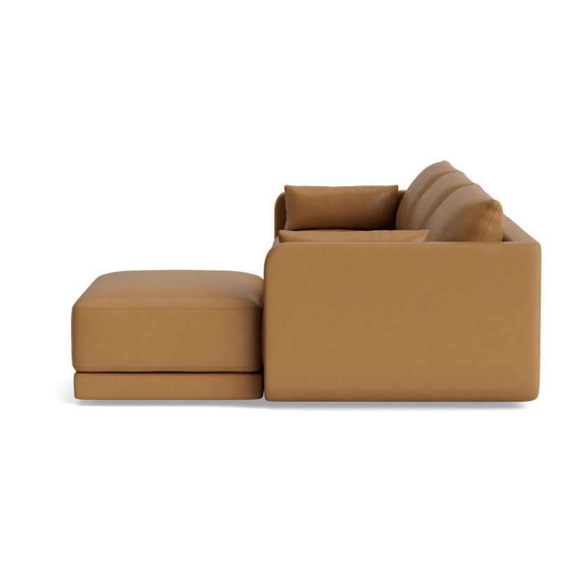 Eva Sofa With Chaise (116"), Leather - Butterscotch