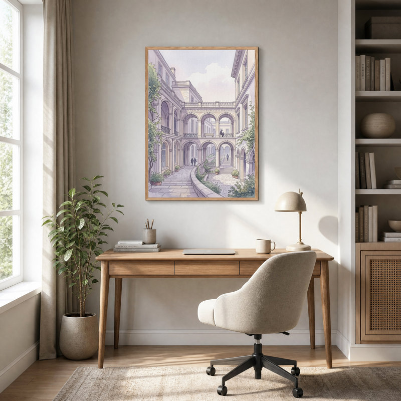 Art mural sur toile en arche de style aquarelle, H 24 po x l 18 po