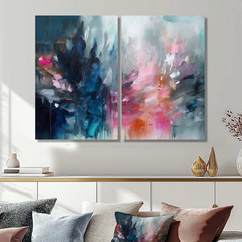 Clytia - Art mural abstrait sur toile, Toile tendue, Ne s’applique pas, H 36 po x l 48 po