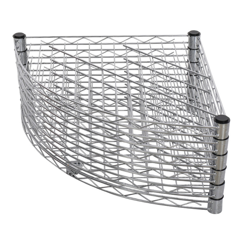 Support de rangement en coin à 6 niveaux - Tablette réglable en métal robuste avec doublures pour salle de bain, cuisine ou salon