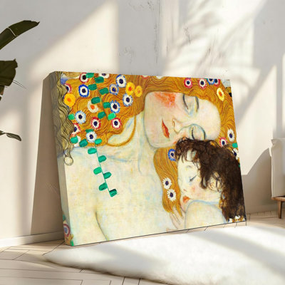 16" X 24" The Three Ages Of Woman Detail Canvas Solid Wood Frame Support Wall Art Beige