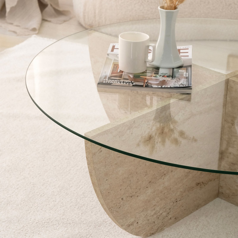 Glorias Coffee Table, Travertine