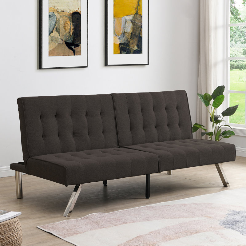 Gonnelli Armless Sofa, Modern Sofa, Accent Sofa, Espresso Polyester Blend 