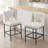 Jenie Upholstered 26.4'' Boucle/Linen Counter Stool with Metal Frame-488078429