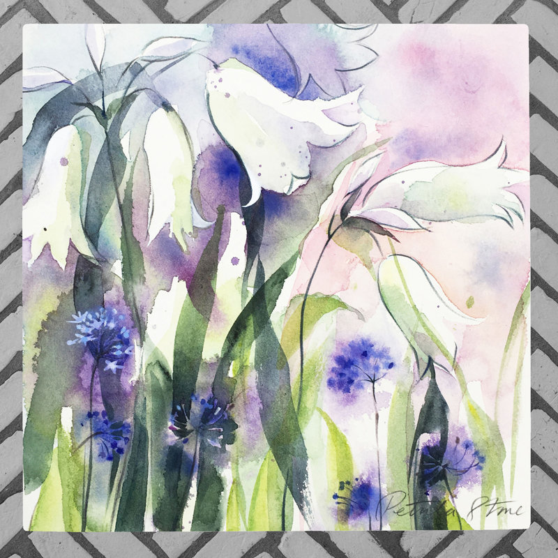 P.STONE Traditional Plants & Flowers Wall Decor on Ceramic