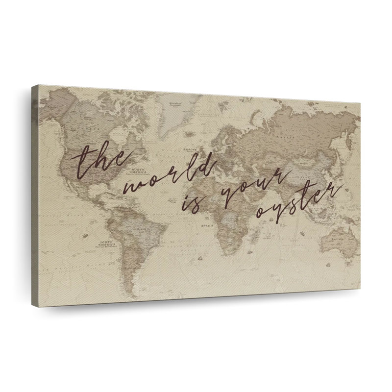 «The World is Your Oyster Map», reproduction sur toile tendue, H 8 po x l 12 po x P 1 po