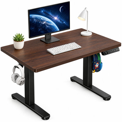 Low Electric Height Adjustable Standing Desk with 4 Memory Presets,  Cable Management, Storage Hook