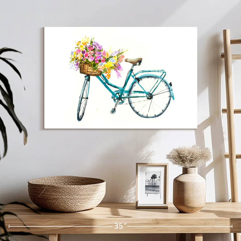 Vélo Mehar avec panier de fleurs, H 16 po x l 24 po