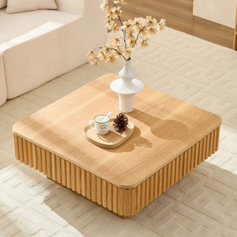 Table basse à plateau relevable 35,43 po, Bois de chêne