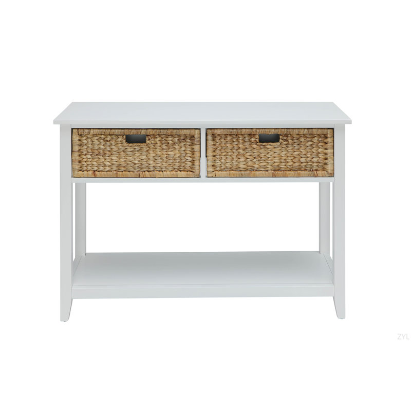 White Finish Console Table