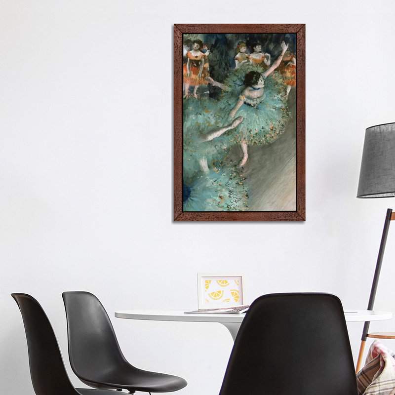 Swaying Dancer (Dancer In Green), 1877-79 by Edgar Degas - Print on Canvas, 66.04 cm H x 45.72 cm W, Brown Framed