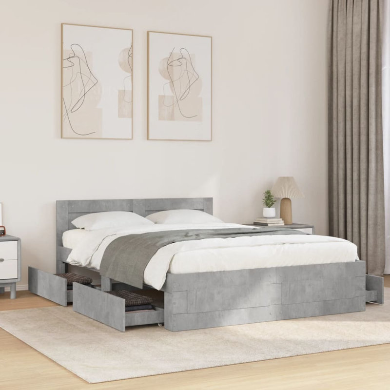 Storage Bed, Small Double (4'), Concrete Grey