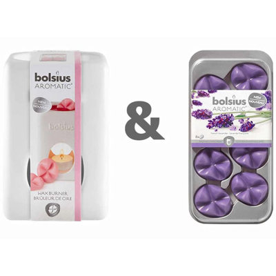 Bolsius Wax Burner Set with Aromatic Wax Melts Lavender