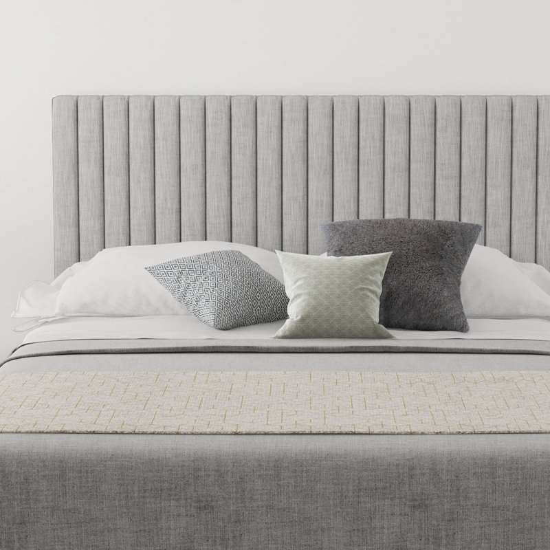 Hailey Upholstered Headboard, Single (3'), 100% Cotton Storm