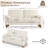 71-inch corduroy 2-seater sofa with solid wood frame, spring seat cushion and two throw pillows-Beige-1064869016