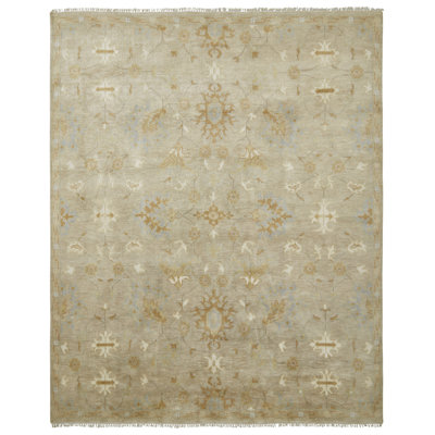 Ember Beige Hand-Knotted Wool Oriental Area Rug