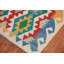 Tapis oriental géométrique en laine Kilim 6 x 8