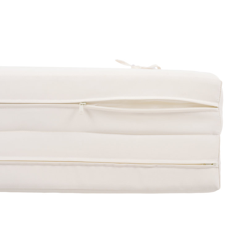 Coussin de chaise longue d'extérieur pliable avec appui-tête Mara, Crème