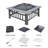  Steel Fire Pit Table – Portable Outdoor Bonfire & BBQ Set-215390331