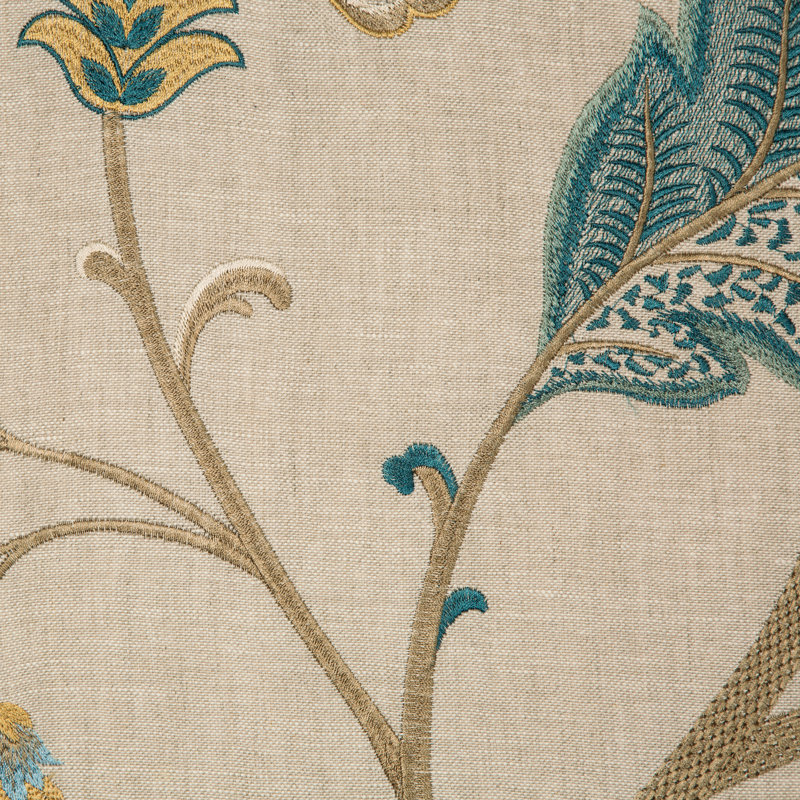 Manor House Aston Embroidery Fabric, Teal
