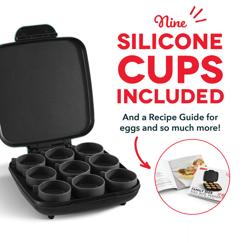 Aqua Blue Family Size Egg Bite Maker with Silicone Cups