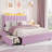 LED Upholstered Platform Bed with Storage Drawers & Wavy Headboard, No Box Spring Needed-1027090775-1027090770