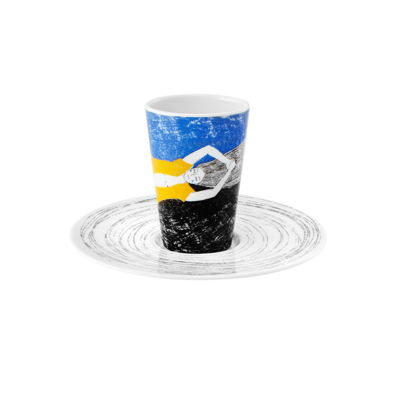 Porcelain Espresso Cup and Saucer