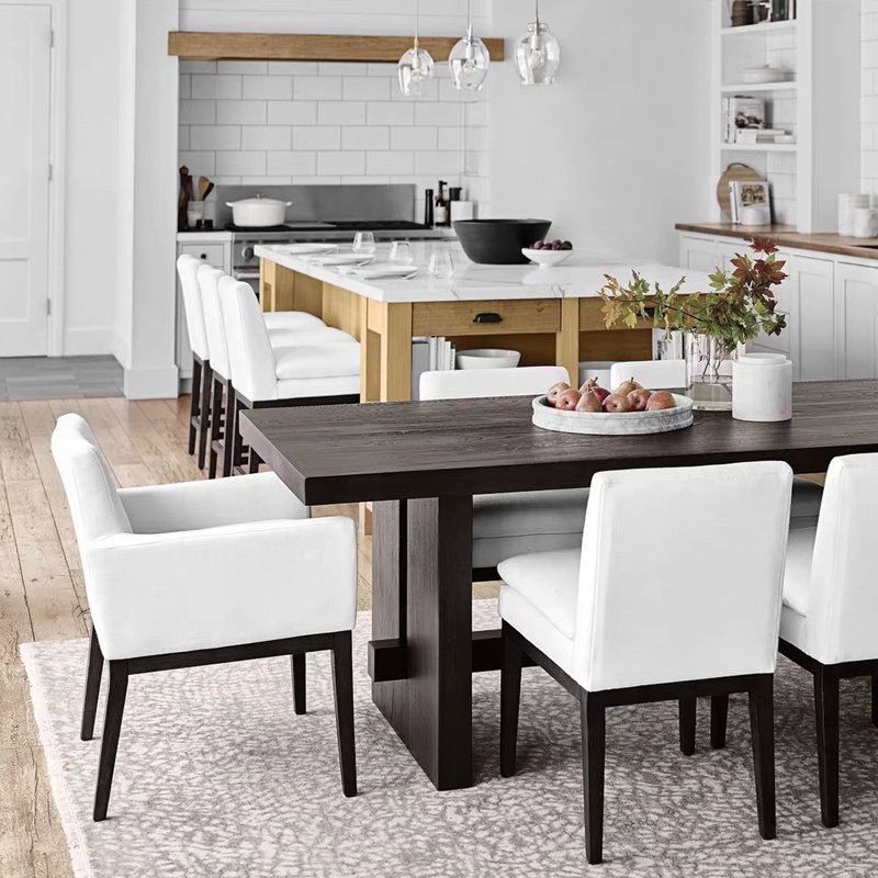 Steady solid wood dining table, 29.52"H x 78.74"L x 31.49"W