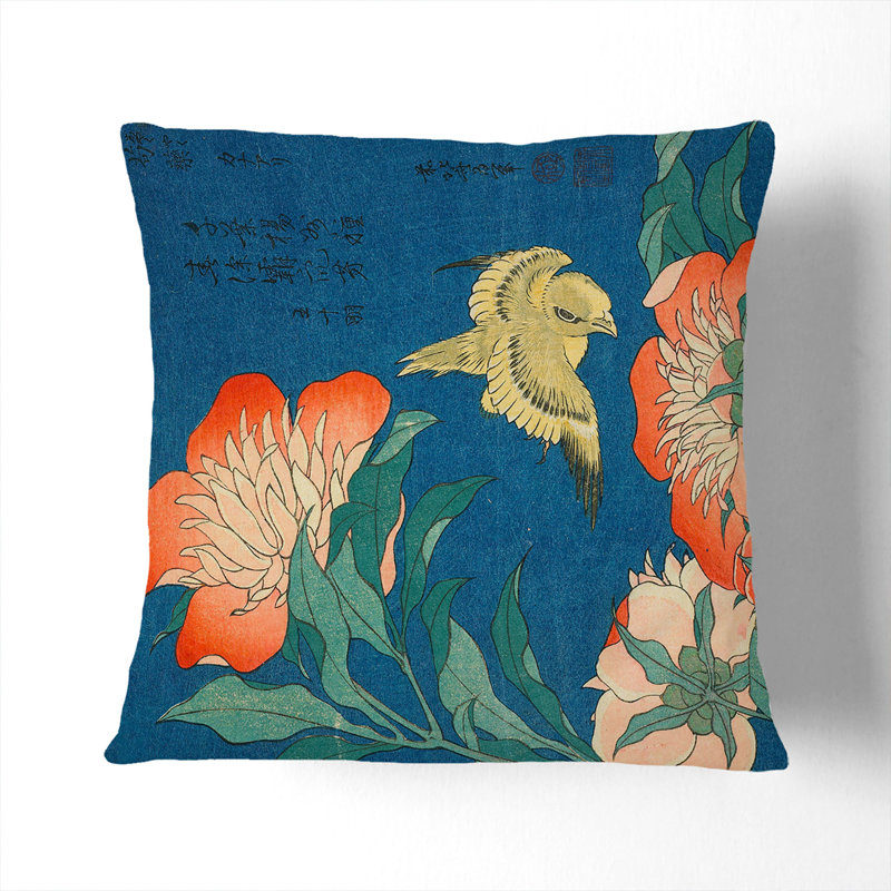 Floral Square Throw Cushion, 55cm H x 55cm W x 20cm D