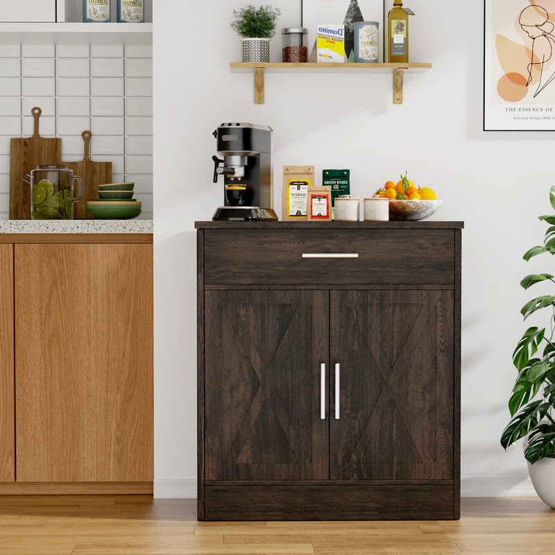 Buffet 31,9 "avec 2 portes et 1 tiroir Leawood, Brun