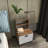 Modern Nightstand with Walnut & White Finish, 17.7 x 32.7 x 8.9 Inches | 100% Melamine Coated Particle Board, Thickness: 0.7 Inches | Stylish and Functional Storage Solution for Bedroom & Living Room