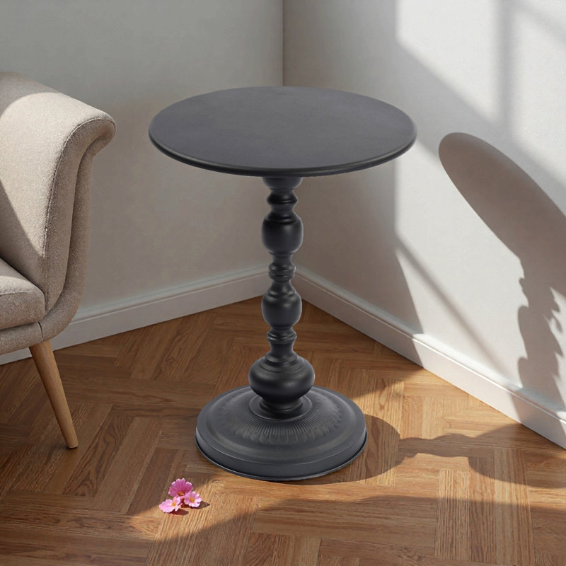 2P, table de bout vintage en métal, table d'appoint ronde pour table de chevet et table d'appoint