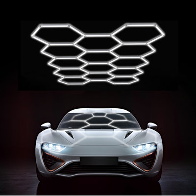 2025 Nouveau plafonnier à DEL hexagonal à brancher - Conception ultra-brillante en nid d'abeille, idéal pour les garages, les épiceries, les centres commerciaux, les salons de l'auto, les sous-sols et plus encore - Parfait pour la Saint-Valentin