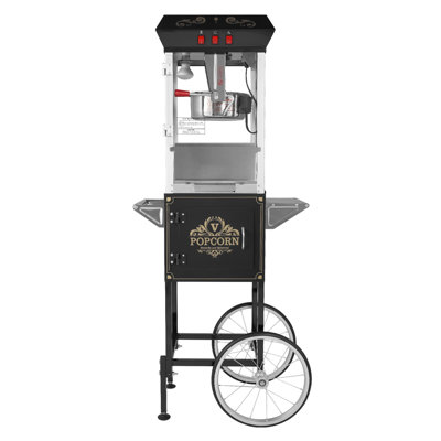 Commercial Popcorn Machine with Cart - 8oz Kettle, 48 Cups Output, Movie Theater Style Popcorn Maker for Parties & Concessions